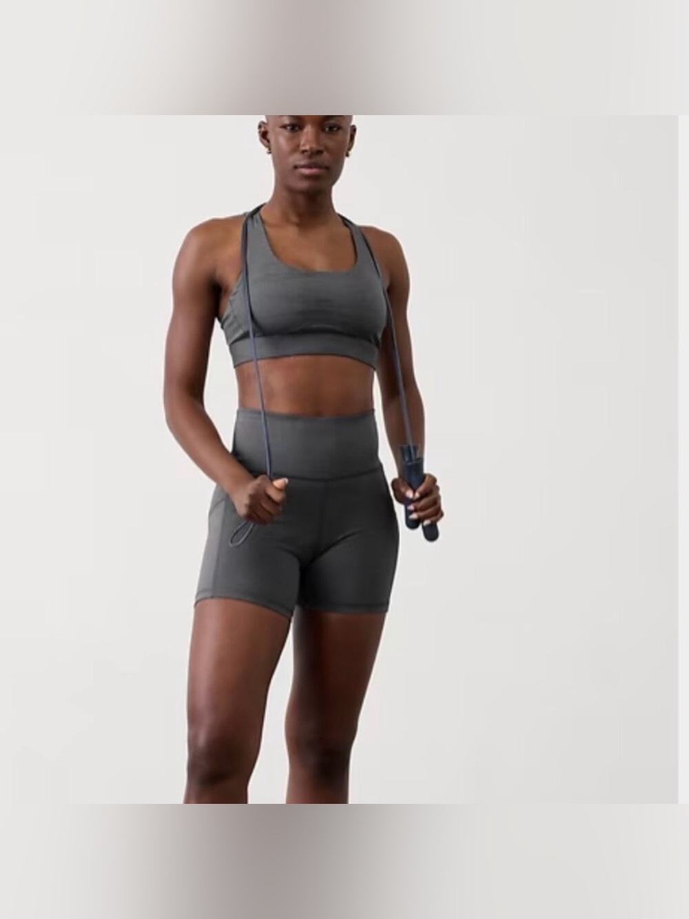 Athleta Interval High Rise 5” Athletic Shorts in Grey